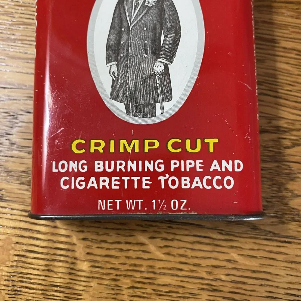 Prince Albert Crimp Cut Long Burning Pipe & Cigarette Tobacco Tin Red Can